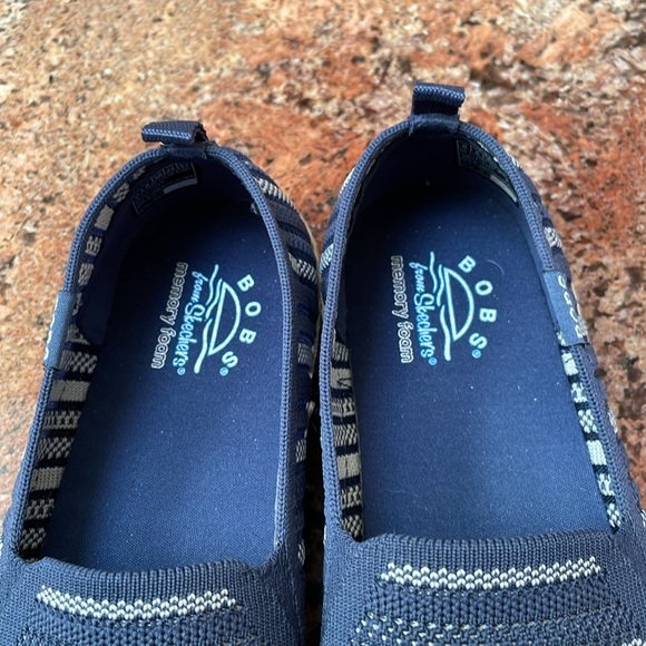 Bobs Memory Foam Stripe Skechers Flexapadrille Size 8 Gently Worn Like New - Picture 2 of 10